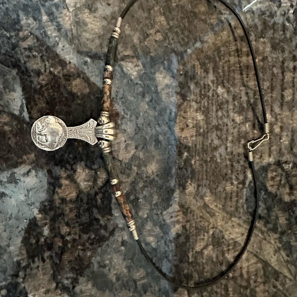 Silver Coin Pendant Necklace - Picture 2 of 2